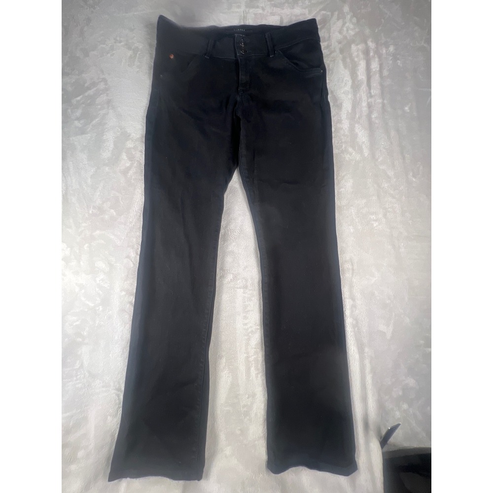 Hudson Jeans Womens Black Bootcut Double Button Denim Pants Made in USA